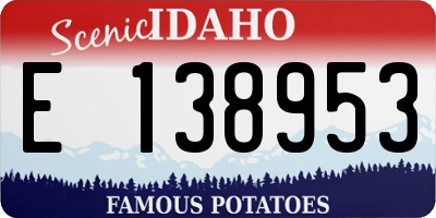 ID license plate E138953