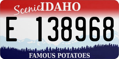 ID license plate E138968