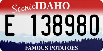 ID license plate E138980