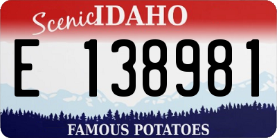 ID license plate E138981