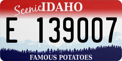 ID license plate E139007