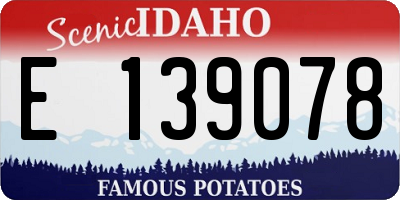 ID license plate E139078