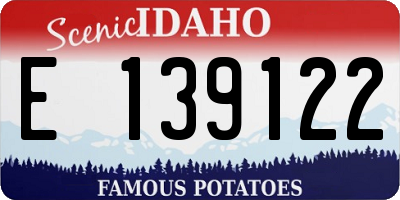 ID license plate E139122