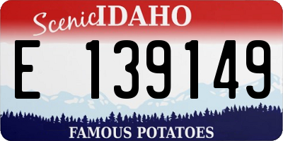 ID license plate E139149
