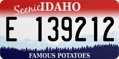 ID license plate E139212