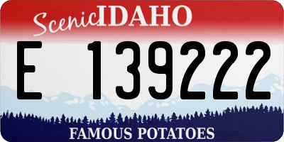 ID license plate E139222