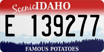 ID license plate E139277