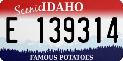 ID license plate E139314