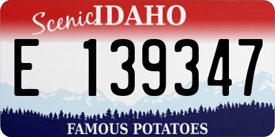 ID license plate E139347