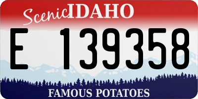 ID license plate E139358
