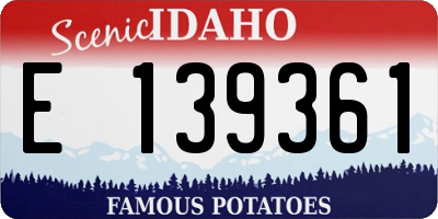 ID license plate E139361
