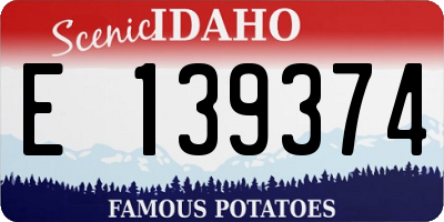 ID license plate E139374