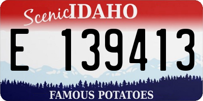 ID license plate E139413