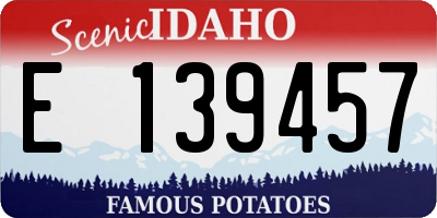 ID license plate E139457