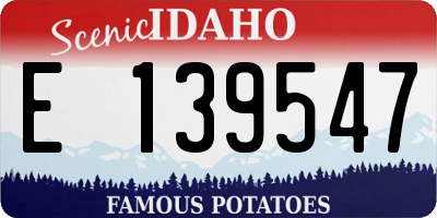 ID license plate E139547