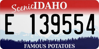 ID license plate E139554