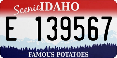 ID license plate E139567