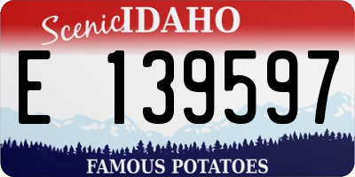 ID license plate E139597