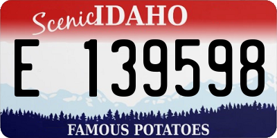 ID license plate E139598