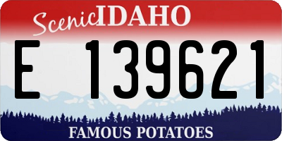 ID license plate E139621