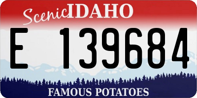 ID license plate E139684