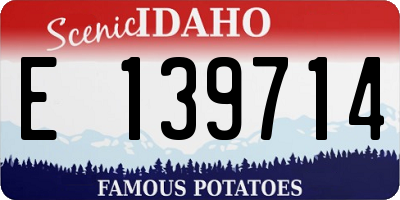 ID license plate E139714
