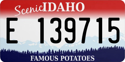 ID license plate E139715