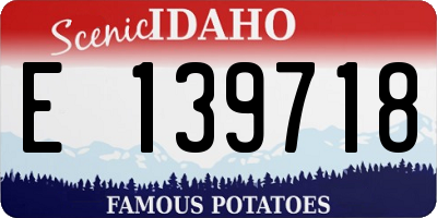 ID license plate E139718