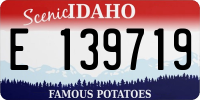 ID license plate E139719