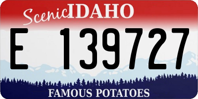 ID license plate E139727