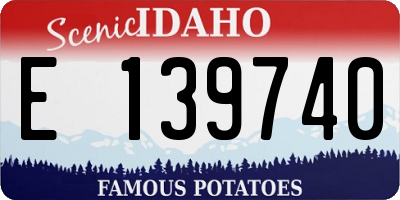 ID license plate E139740