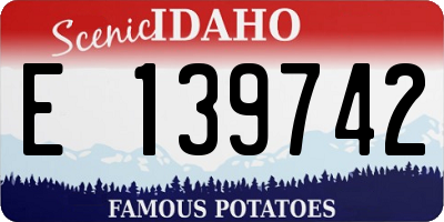 ID license plate E139742