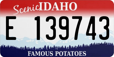 ID license plate E139743