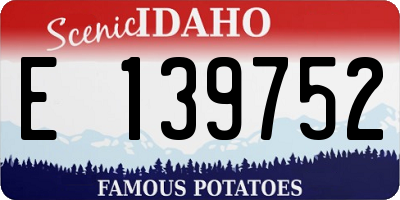 ID license plate E139752