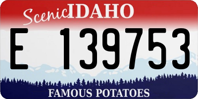 ID license plate E139753