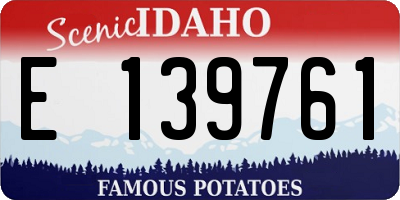ID license plate E139761