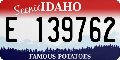 ID license plate E139762