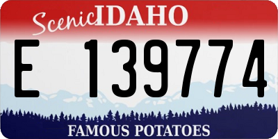 ID license plate E139774