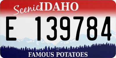 ID license plate E139784
