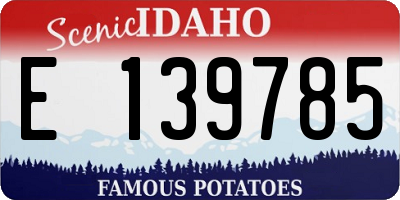 ID license plate E139785