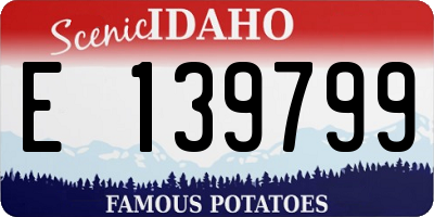 ID license plate E139799