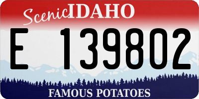 ID license plate E139802