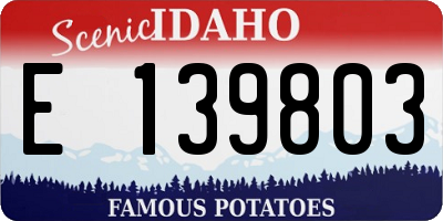 ID license plate E139803
