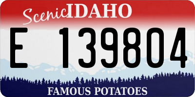 ID license plate E139804
