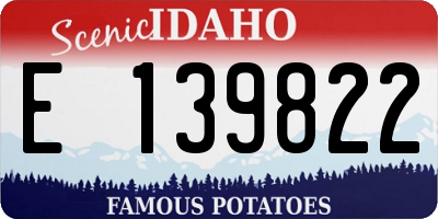 ID license plate E139822