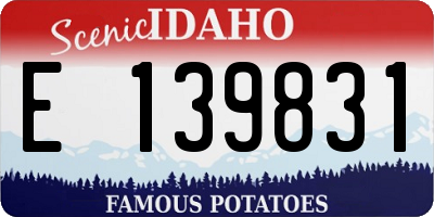 ID license plate E139831