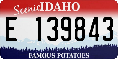ID license plate E139843
