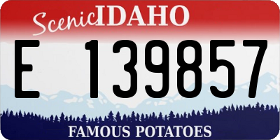 ID license plate E139857