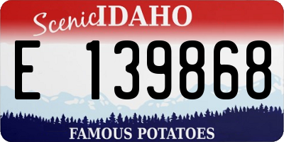 ID license plate E139868