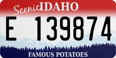 ID license plate E139874